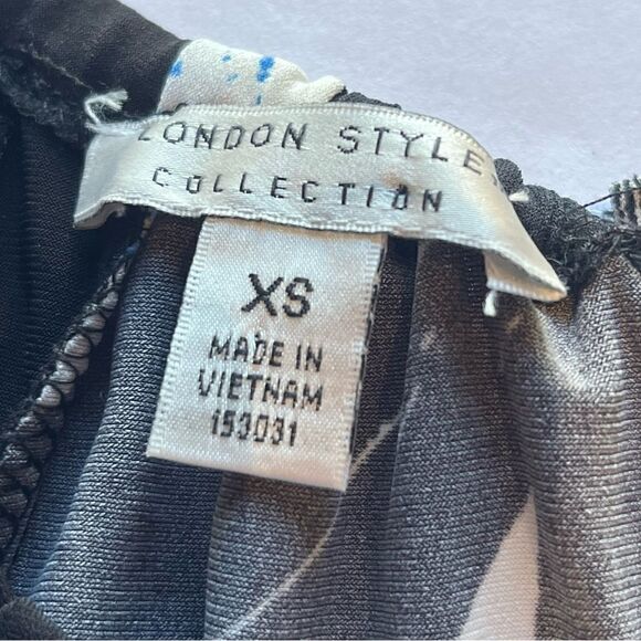 London Style Collection Women's Long Sleeveless Dress Black/Blue/Wht Size XS - Picture 3 of 14